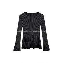 Ensemble pull et jupe en lurex tricoté pour femmes 2en1